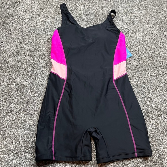 Halcurt Other - Halcurt One Piece Swimsuit Womens S‎ Black Pink Peach Athletic Workout Bodysuit